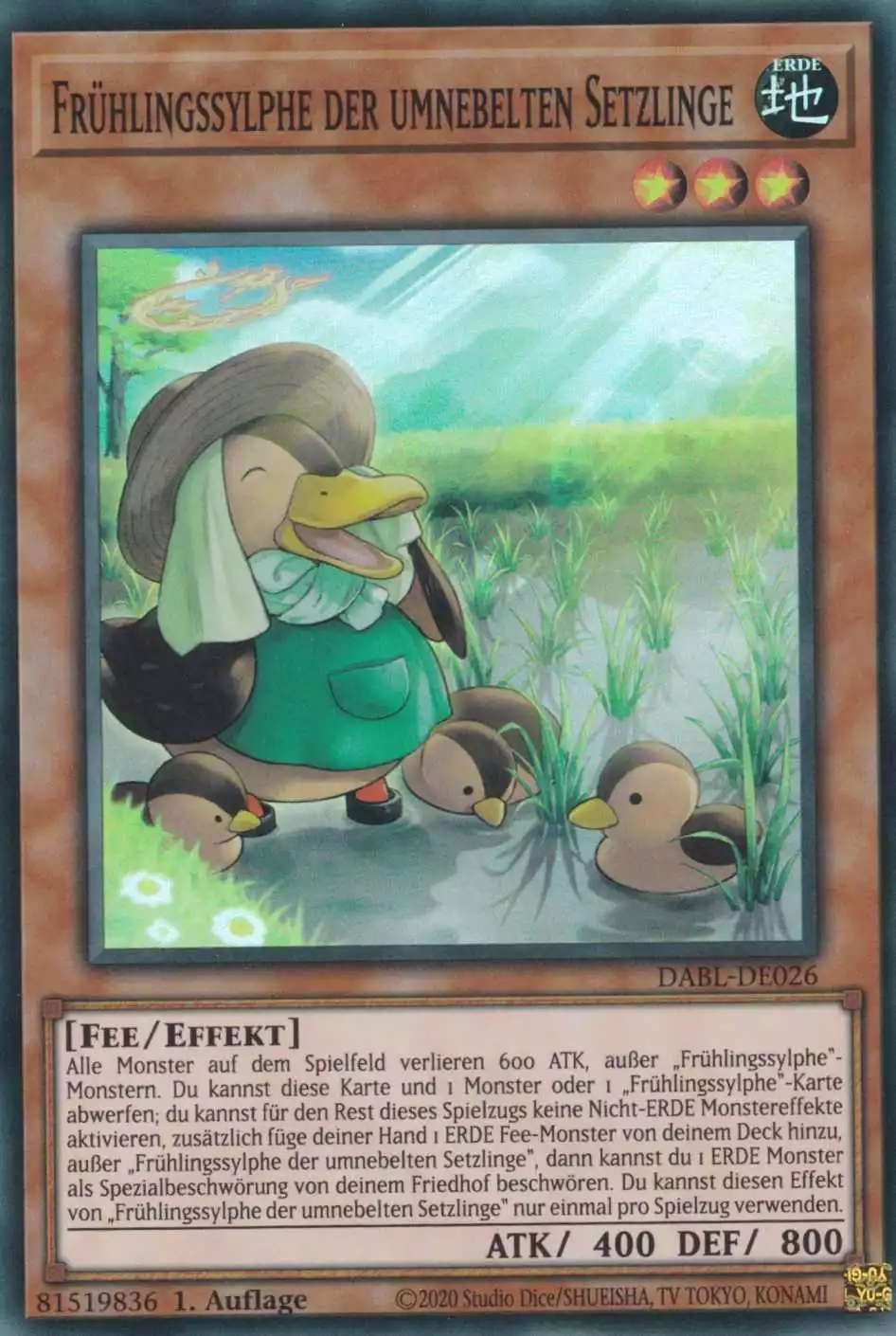 Frühlingssylphe der umnebelten Setzlinge DABL-DE026 ist in Super Rare Yu-Gi-Oh Karte aus Darkwing Blast 1.Auflage