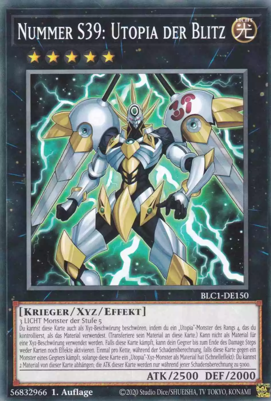 Nummer S39: Utopia der Blitz BLC1-DE150 ist in Common Yu-Gi-Oh Karte aus Battles of Legend Chapter 1 1.Auflage