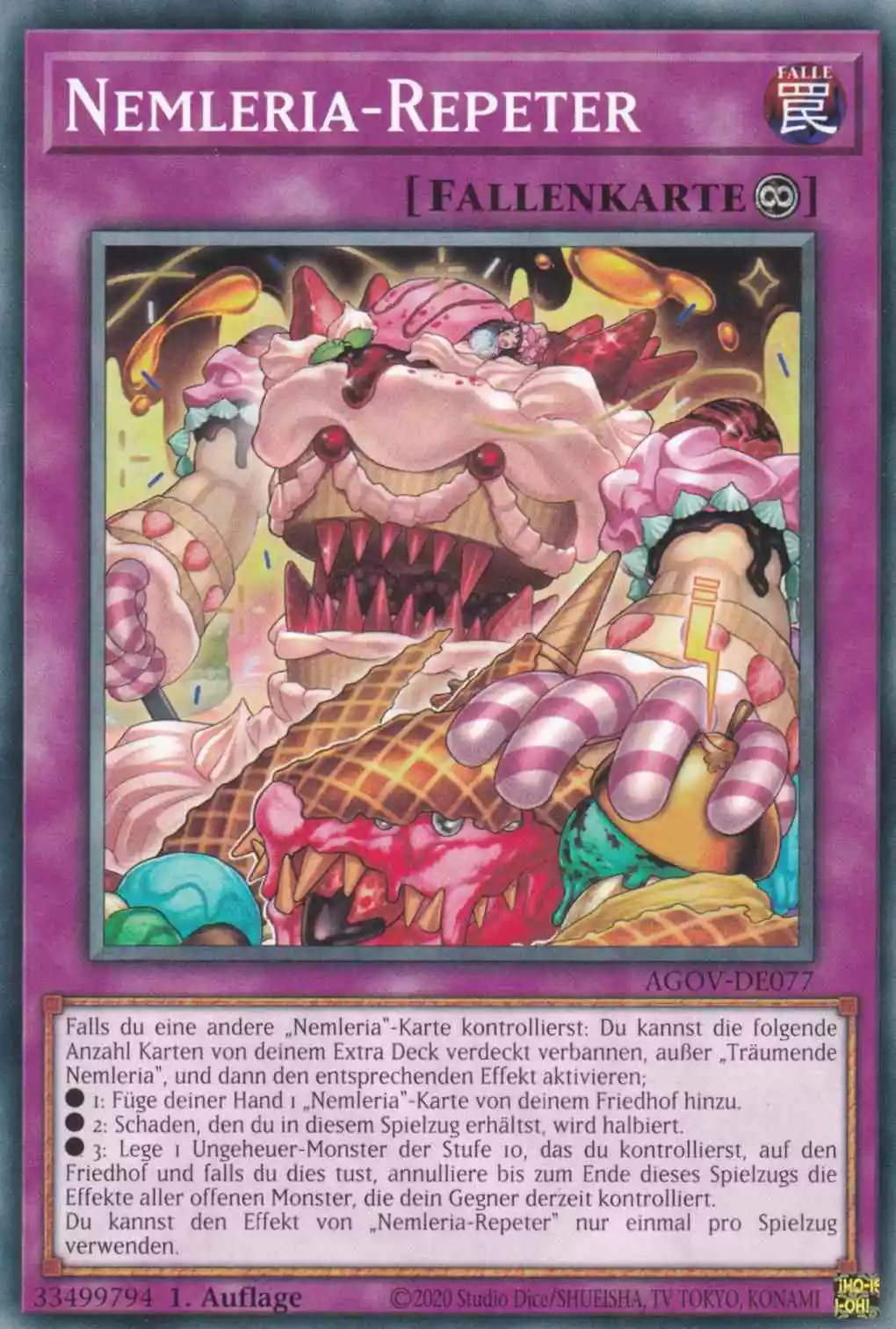 Nemleria-Repeter AGOV-DE077 ist in Common Yu-Gi-Oh Karte aus Age of Overlord 1.Auflage