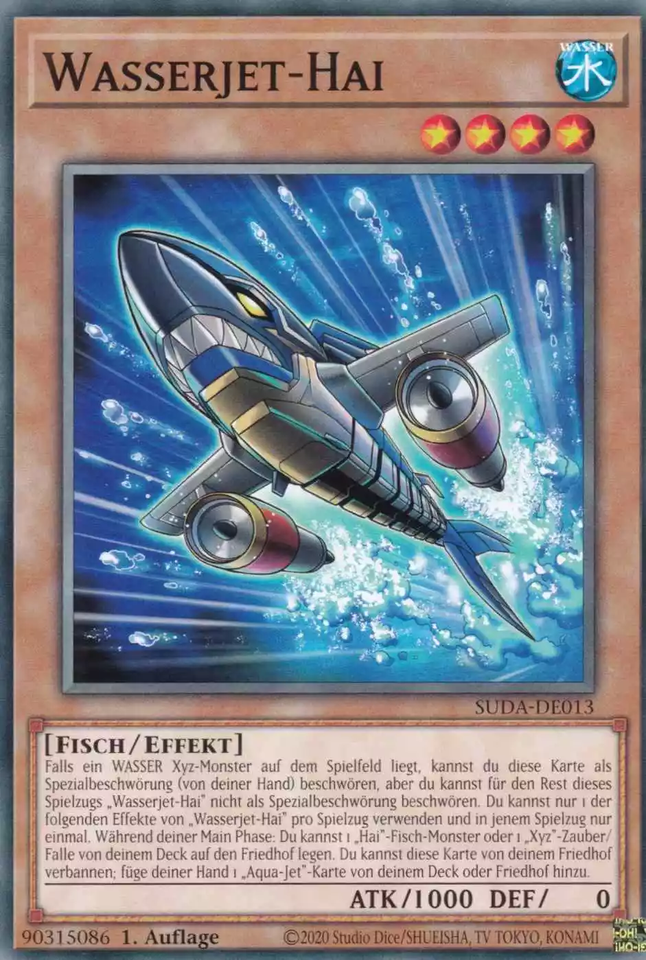 Wasserjet-Hai SUDA-DE013 ist in Common Yu-Gi-Oh Karte aus Supreme Darkness 1.Auflage