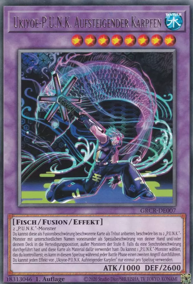 Ukiyoe-P.U.N.K. Aufsteigender Karpfen GRCR-DE007 ist in Rare Yu-Gi-Oh Karte aus The Grand Creators 1.Auflage