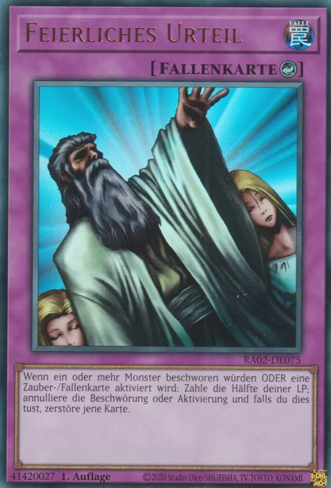 Feierliches Urteil RA02-DE075 ist in Ultra Rare Yu-Gi-Oh Karte aus 25th Anniversary Rarity Collection 2 1.Auflage