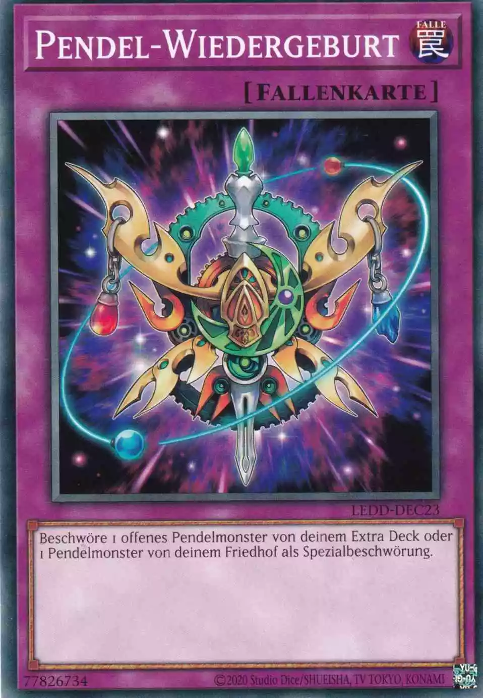 Pendel-Wiedergeburt LEDD-DEC23 ist in Common Yu-Gi-Oh Karte aus Legendary Dragon Decks unlimitiert
