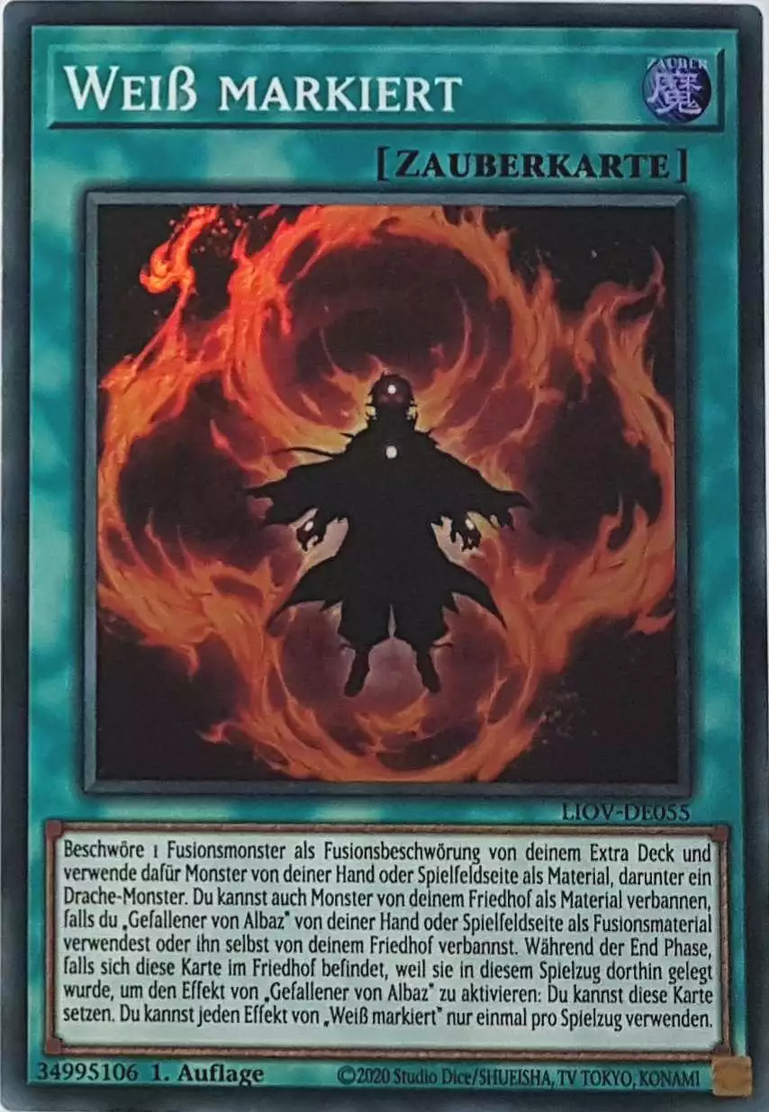 Weiß markiert LIOV-DE055 ist in Super Rare Yu-Gi-Oh Karte aus Lightning Overdrive 1.Auflage