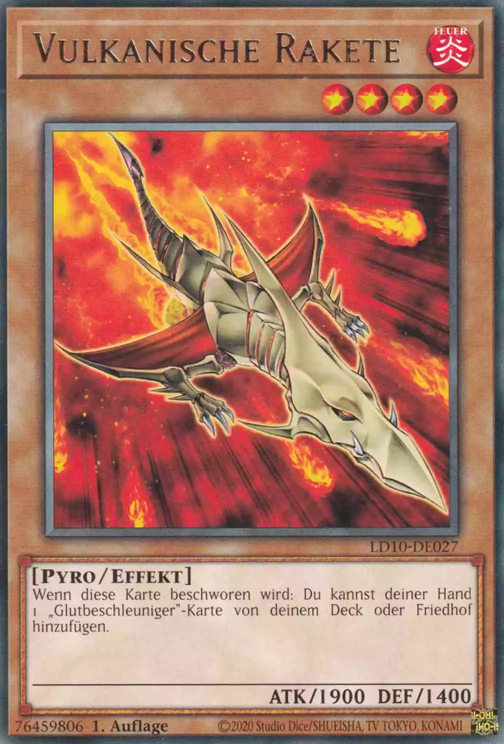 Vulkanische Rakete LD10-DE027 ist in Rare Yu-Gi-Oh Karte aus Legendary Duelists Soulburning Volcano 1.Auflage