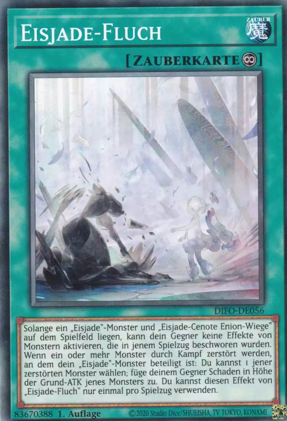 Eisjade-Fluch DIFO-DE056 ist in Common Yu-Gi-Oh Karte aus Dimension Force 1.Auflage