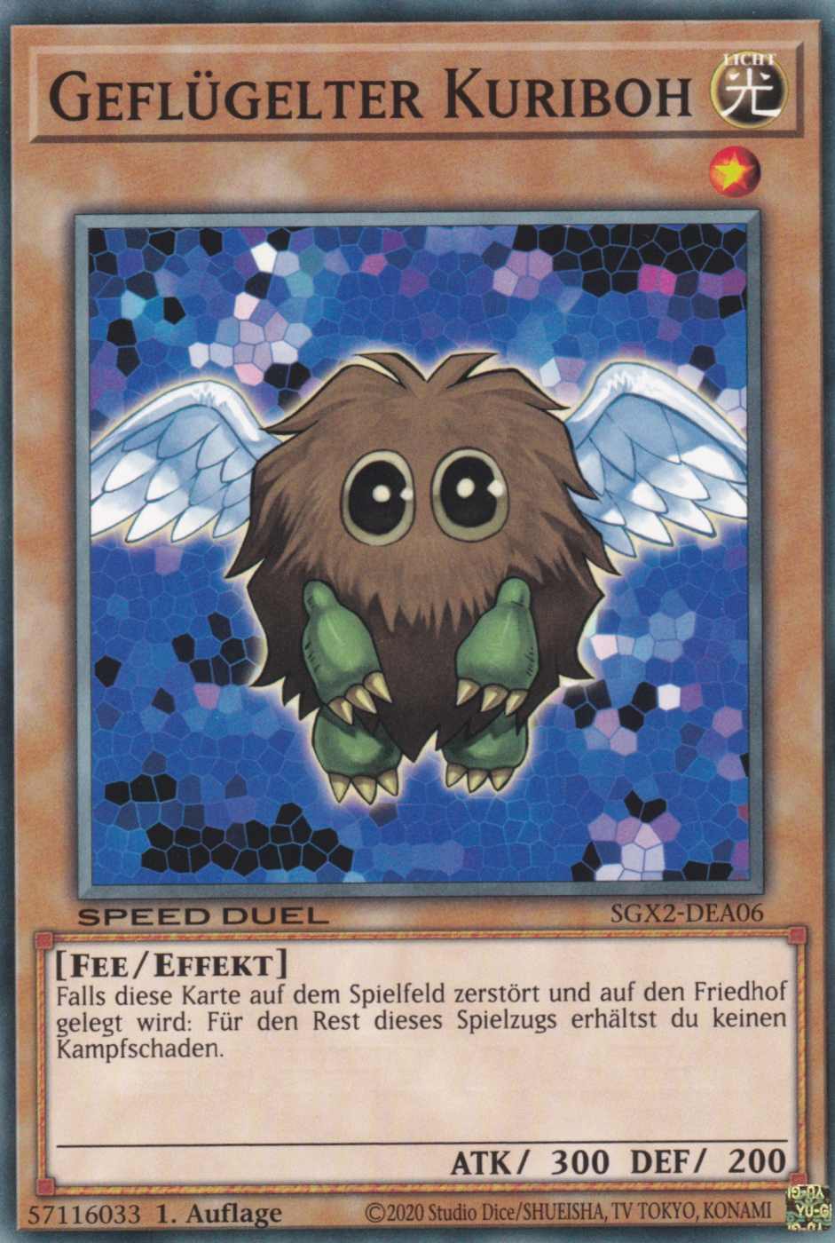 Geflügelter Kuriboh SGX2-DEA06 ist in Common Yu-Gi-Oh Karte aus Speed Duel GX: Midterm Paradox 1.Auflage