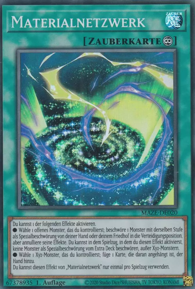 maze-de020-materialnetzwerk-super-rare-maze-of-memories Materialnetzwerk MAZE-DE020 ist in Super Rare Yu-Gi-Oh Karte aus Maze of Memories 1.Auflage