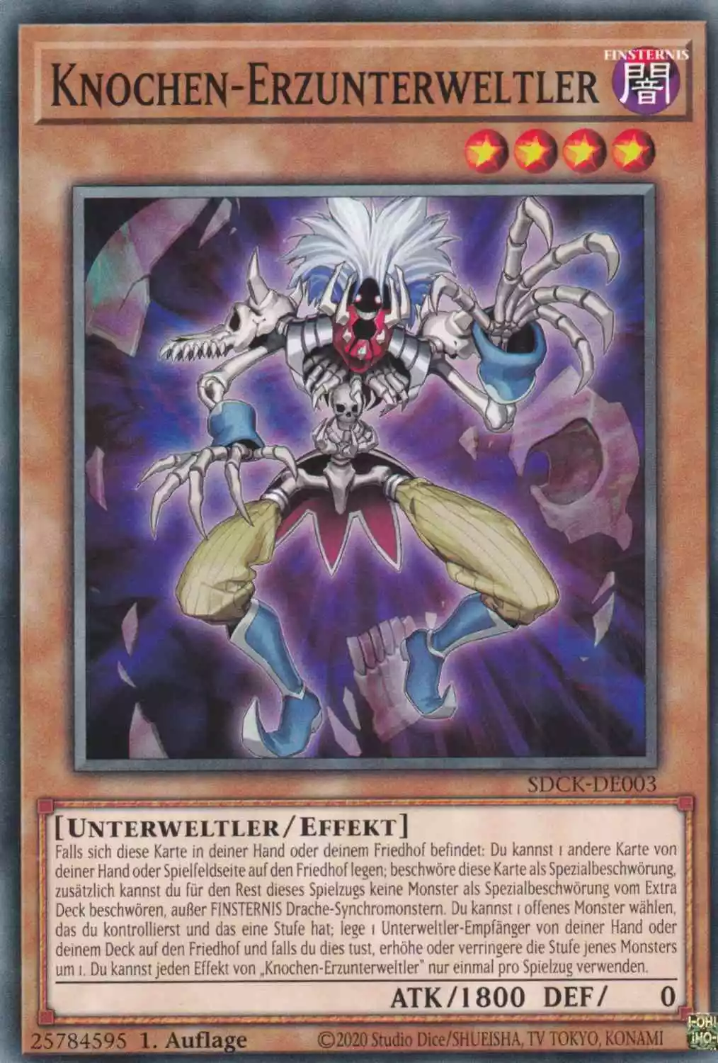 Knochen-Erzunterweltler SDCK-DE003 ist in Common Yu-Gi-Oh Karte aus The Crimson King 1.Auflage