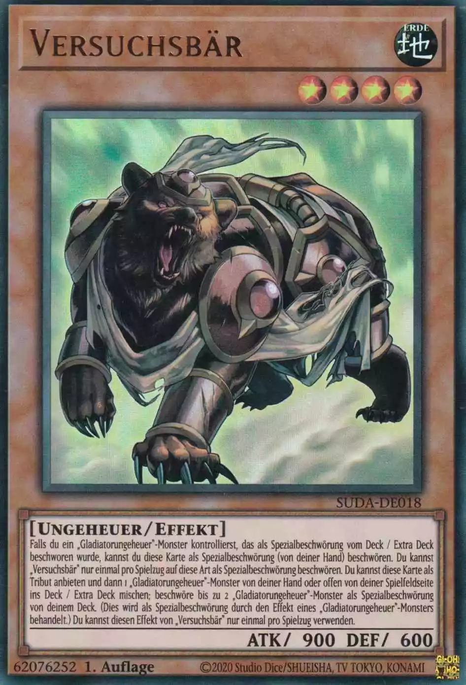 Versuchsbär SUDA-DE018 ist in Ultra Rare Yu-Gi-Oh Karte aus Supreme Darkness 1.Auflage