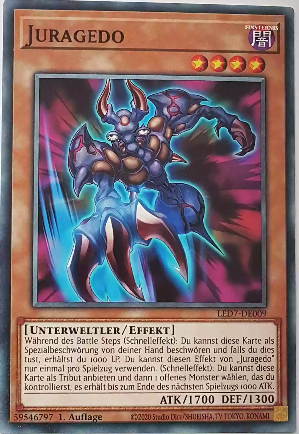 Juragedo LED7-DE009 ist in Common Yu-Gi-Oh Karte aus Legendary Duelists Rage of Ra 1.Auflage