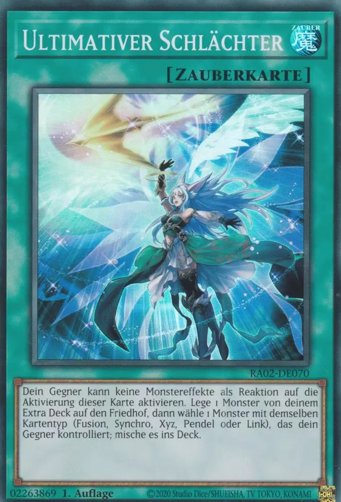 Ultimativer Schlächter RA02-DE070 ist in Super Rare Yu-Gi-Oh Karte aus 25th Anniversary Rarity Collection 2 1.Auflage