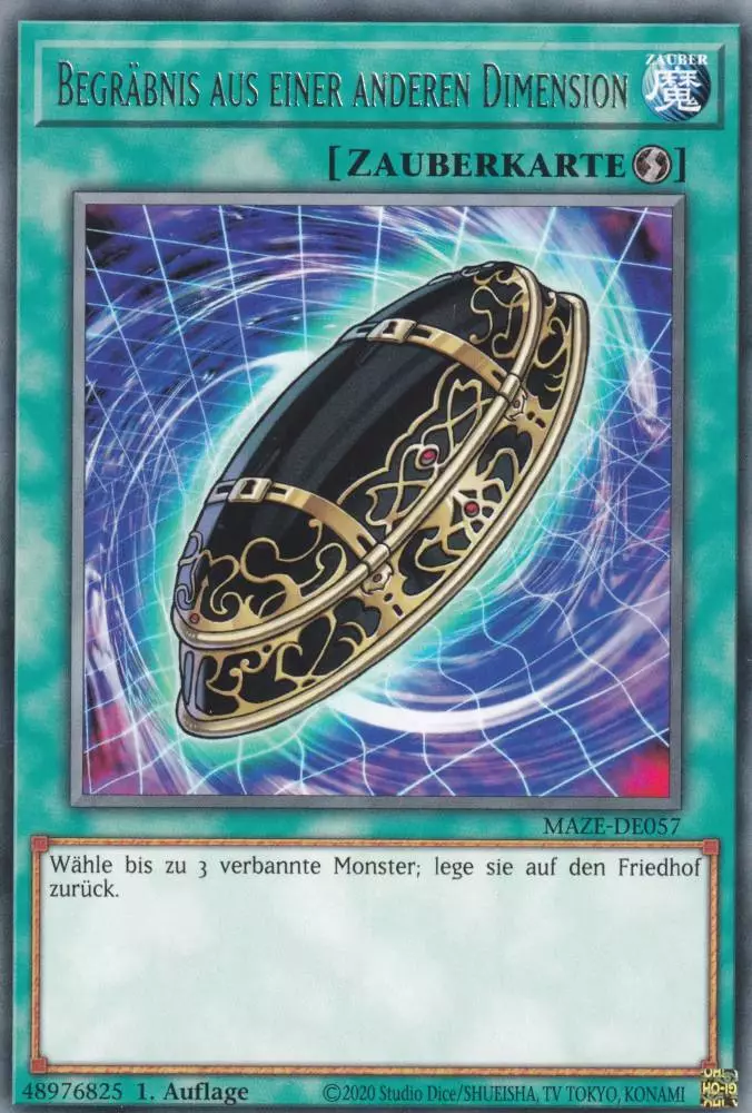 Begräbnis aus einer anderen Dimension MAZE-DE057 ist in Rare Yu-Gi-Oh Karte aus Maze of Memories 1.Auflage