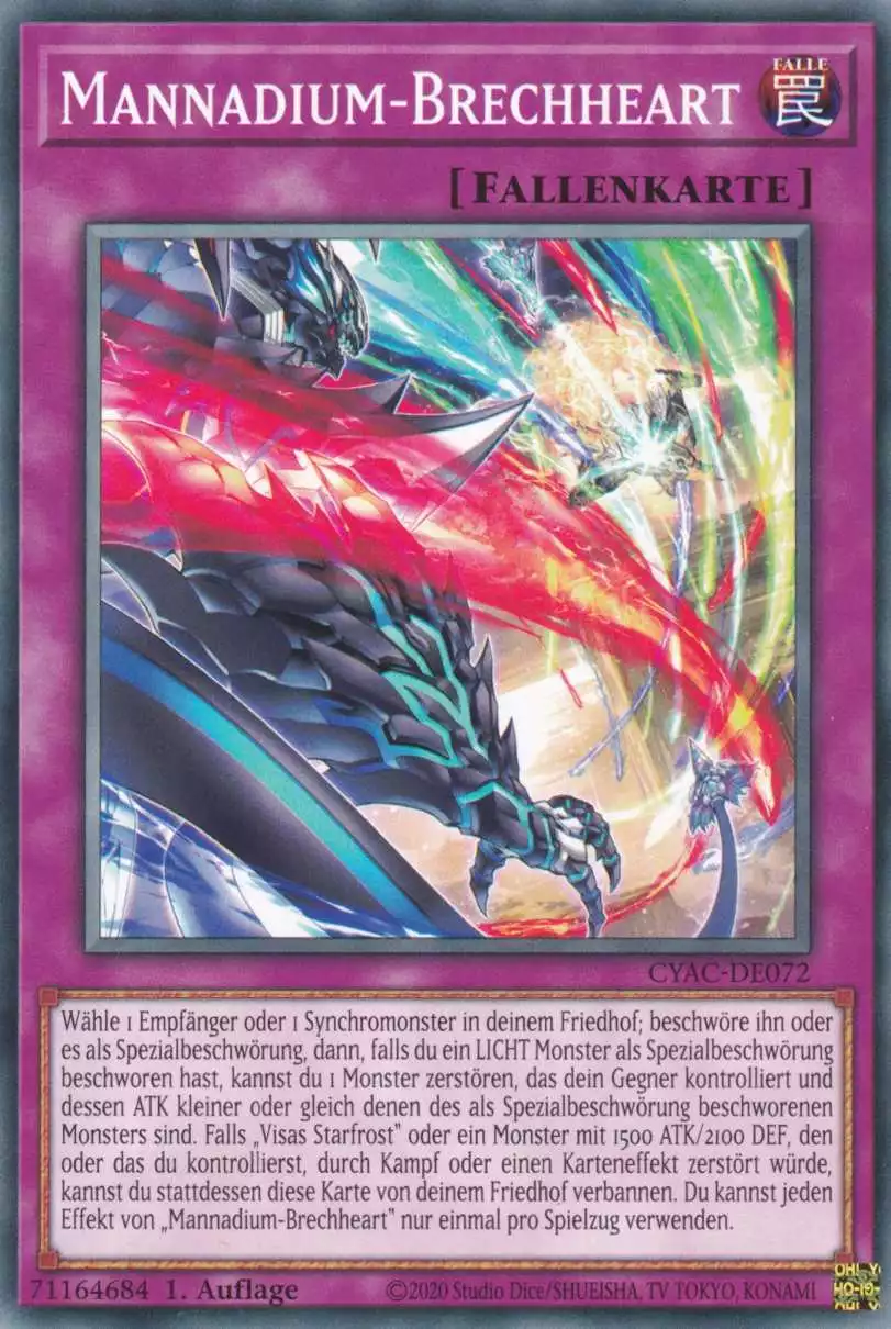 Mannadium-Brechheart CYAC-DE072 ist in Common Yu-Gi-Oh Karte aus Cyberstorm Access 1.Auflage