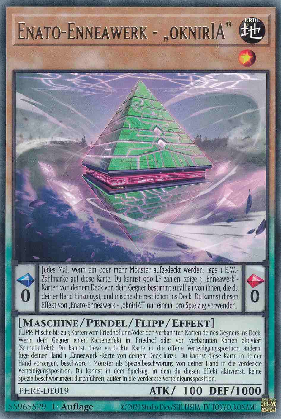 Enato-Enneawerk - „oknirIA“ PHRE-DE019 ist in Rare Yu-Gi-Oh Karte aus Phantom Revenge 1.Auflage