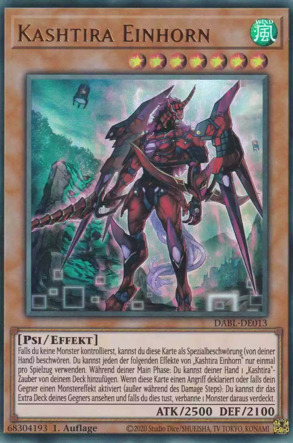 Kashtira Einhorn DABL-DE013 ist in Ultra Rare Yu-Gi-Oh Karte aus Darkwing Blast 1.Auflage