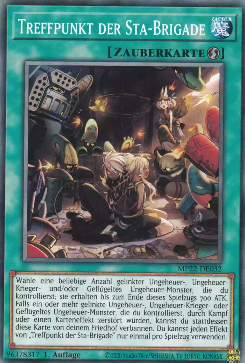 Treffpunkt der Sta-Brigade MP22-DE032 ist in Common Yu-Gi-Oh Karte aus Tin of the Pharaoh’s Gods 1.Auflage