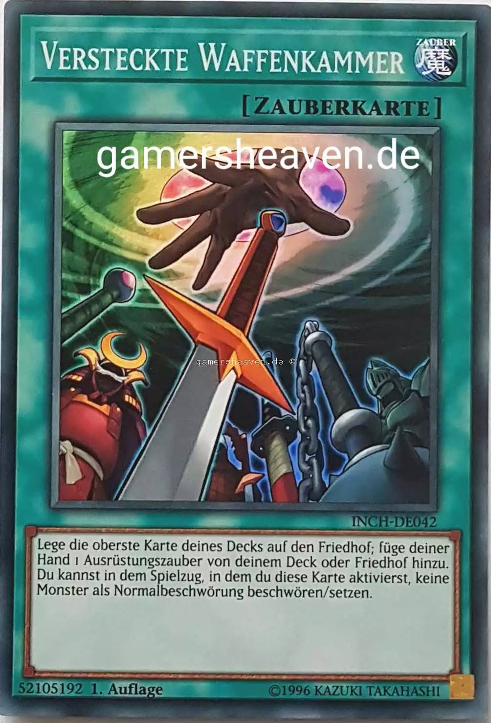 Versteckte Waffenkammer INCH-DE042 ist in Super Rare Yu-Gi-Oh Karte aus The Infinity Chasers 1.Auflage