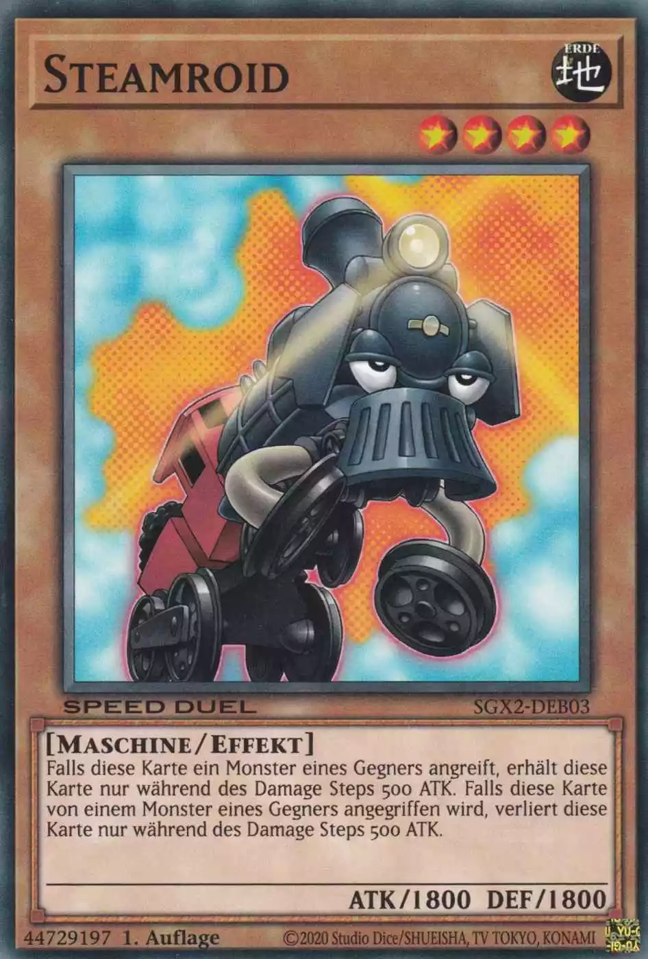 Steamroid SGX2-DEB03 ist in Common Yu-Gi-Oh Karte aus Speed Duel GX: Midterm Paradox 1.Auflage