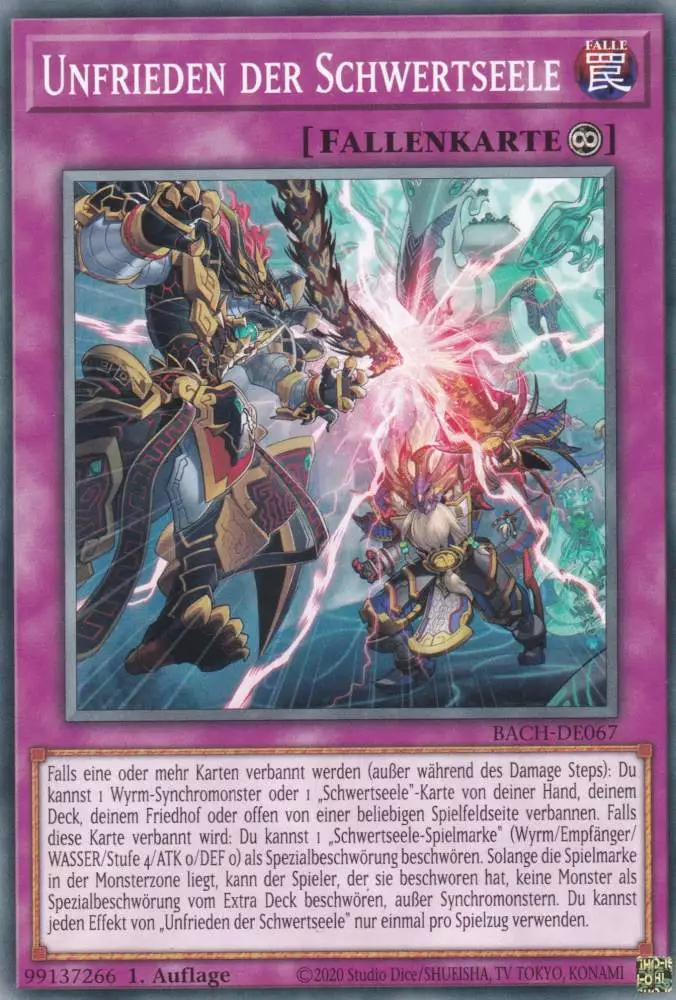 Unfrieden der Schwertseele BACH-DE067 ist in Common Yu-Gi-Oh Karte aus Battle of Chaos 1.Auflage