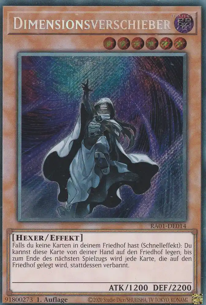 Dimensionsverschieber RA01-DE014 ist in Secret Rare Yu-Gi-Oh Karte aus 25th Anniversary Rarity Collection 1.Auflage