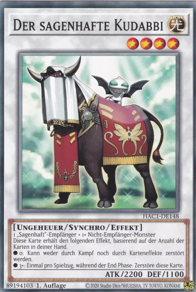 Der sagenhafte Kudabbi HAC1-DE148 ist in Common Yu-Gi-Oh Karte aus Hidden Arsenal Chapter 1 1.Auflage