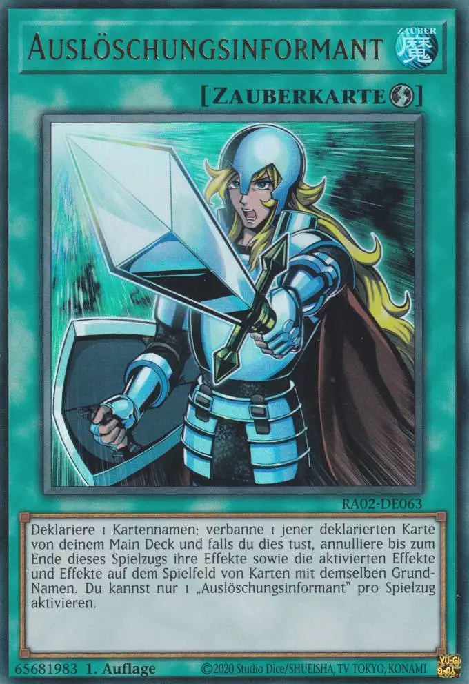 Auslöschungsinformant RA02-DE063 ist in Ultra Rare Yu-Gi-Oh Karte aus 25th Anniversary Rarity Collection 2 1.Auflage