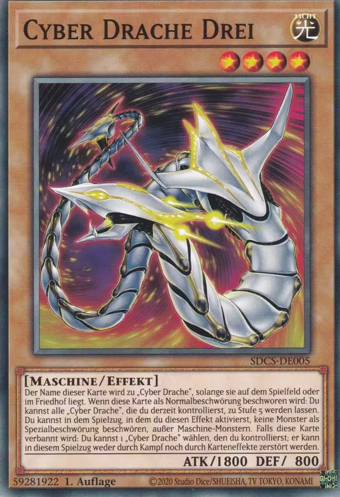 Cyber Drache Drei SDCS-DE005 ist in Common Yu-Gi-Oh Karte aus Cyber Strike 1.Auflage