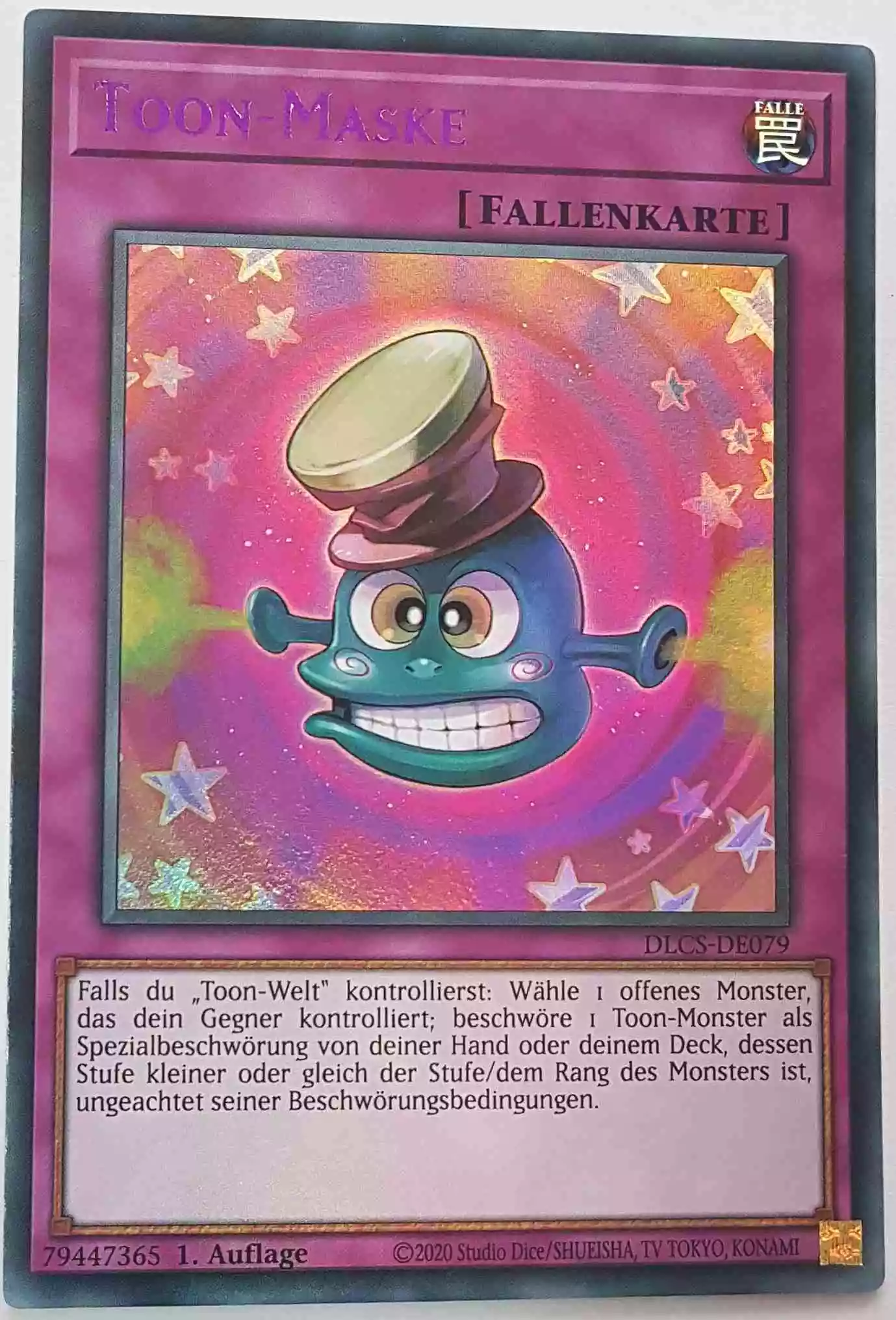 dlcs-de079-l-toon-maske-lila-colorful-ultra-rare Toon-Maske (lila) DLCS-DE079-L ist in Colorful Ultra Rare Yu-Gi-Oh Karte aus Dragons of Legend The Complete Series 1.Auflage