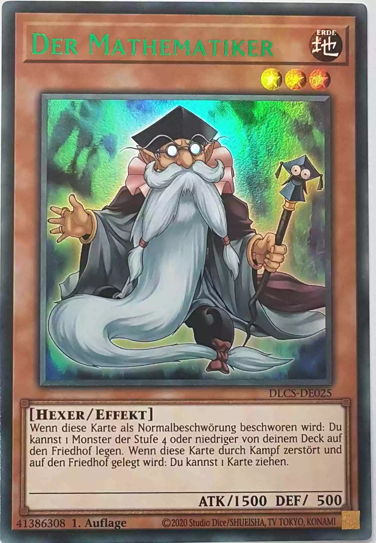 Der Mathematiker (grün) DLCS-DE025-G ist in Colorful Ultra Rare Yu-Gi-Oh Karte aus Dragons of Legend The Complete Series 1.Auflage