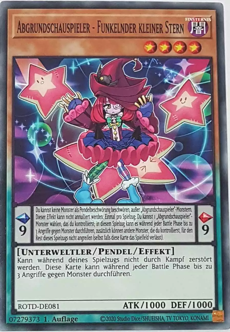 Abgrundschauspieler - Funkelnder kleiner Stern ROTD-DE081 ist in Common Yu-Gi-Oh Karte aus Rise of the Duelist 1.Auflage