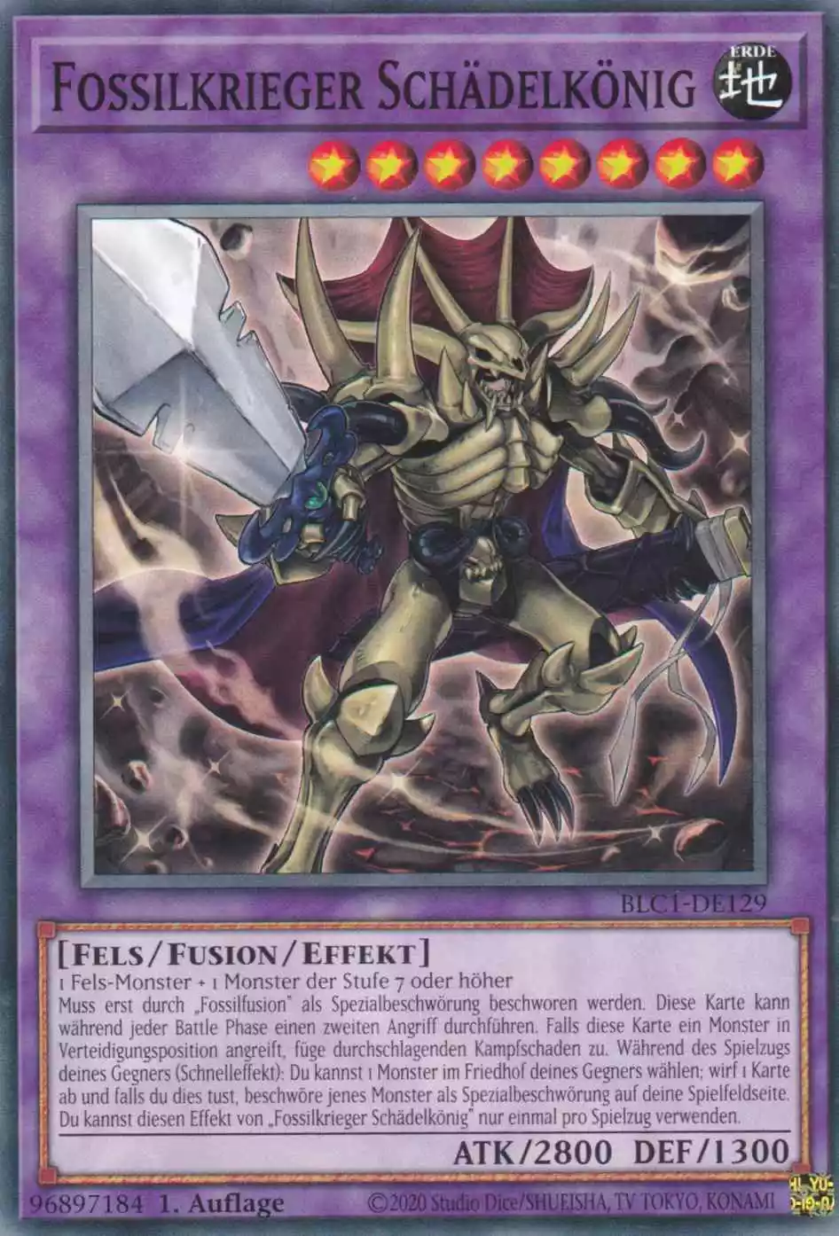 Fossilkrieger Schädelkönig BLC1-DE129 ist in Common Yu-Gi-Oh Karte aus Battles of Legend Chapter 1 1.Auflage