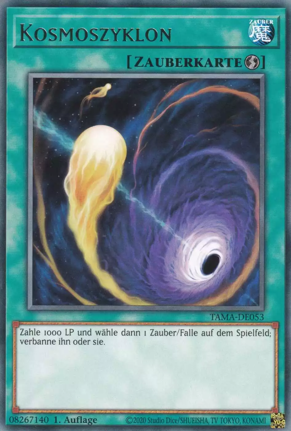 Kosmoszyklon TAMA-DE053 ist in Rare Yu-Gi-Oh Karte aus Tactical Masters 1.Auflage