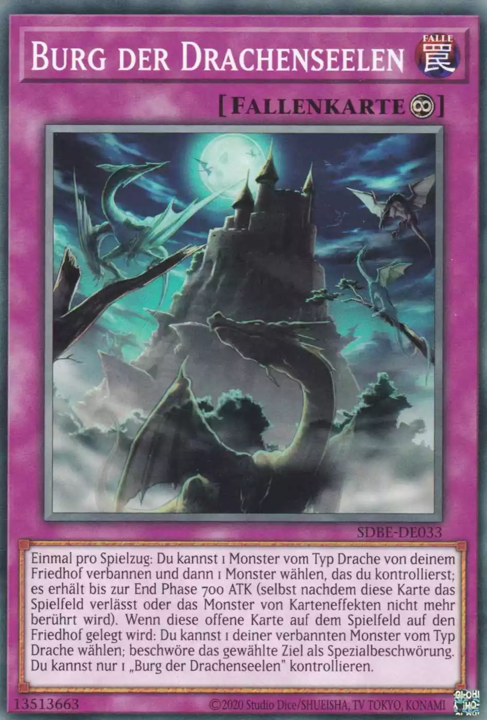 Burg der Drachenseelen SDBE-DE033 ist in Common Yu-Gi-Oh Karte aus Saga of Blue-Eyes White Dragon unlimitiert