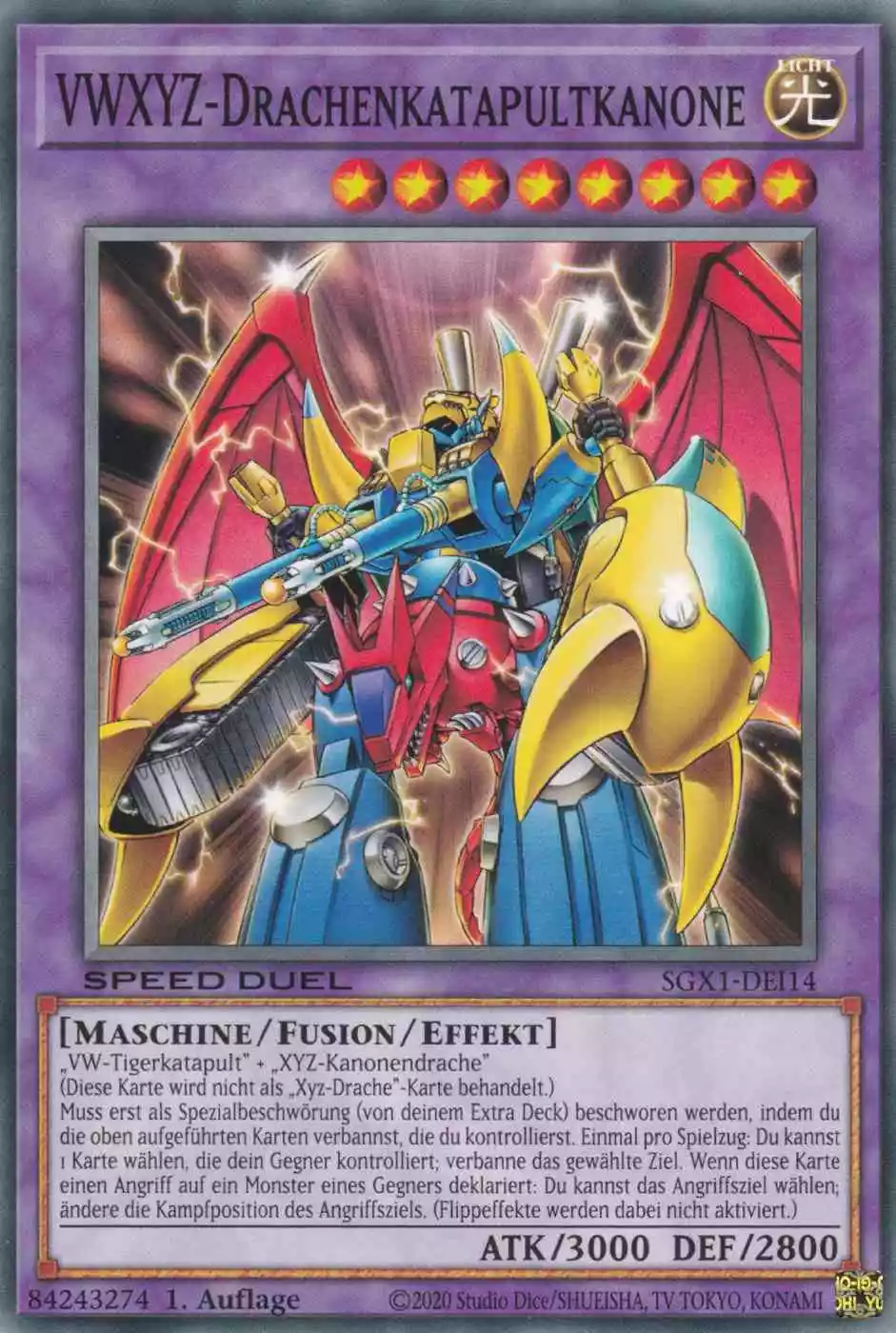 VWXYZ-Drachenkatapultkanone SGX1-DEI14 ist in Common Yu-Gi-Oh Karte aus Speed Duel GX Duel Academy Box 1.Auflage