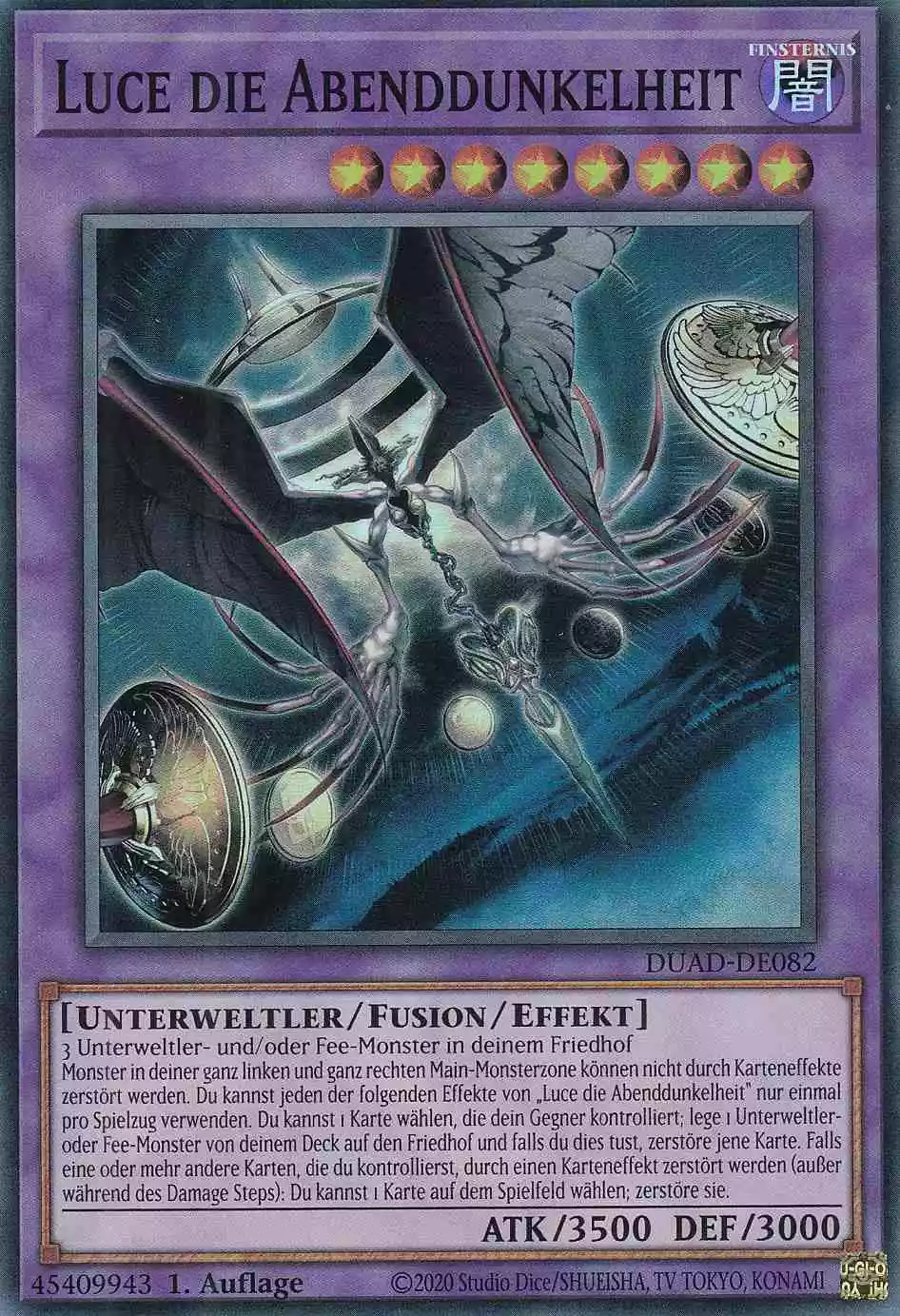 Luce die Abenddunkelheit DUAD-DE082 ist in Super Rare Yu-Gi-Oh Karte aus Duelist’s Advance 1.Auflage