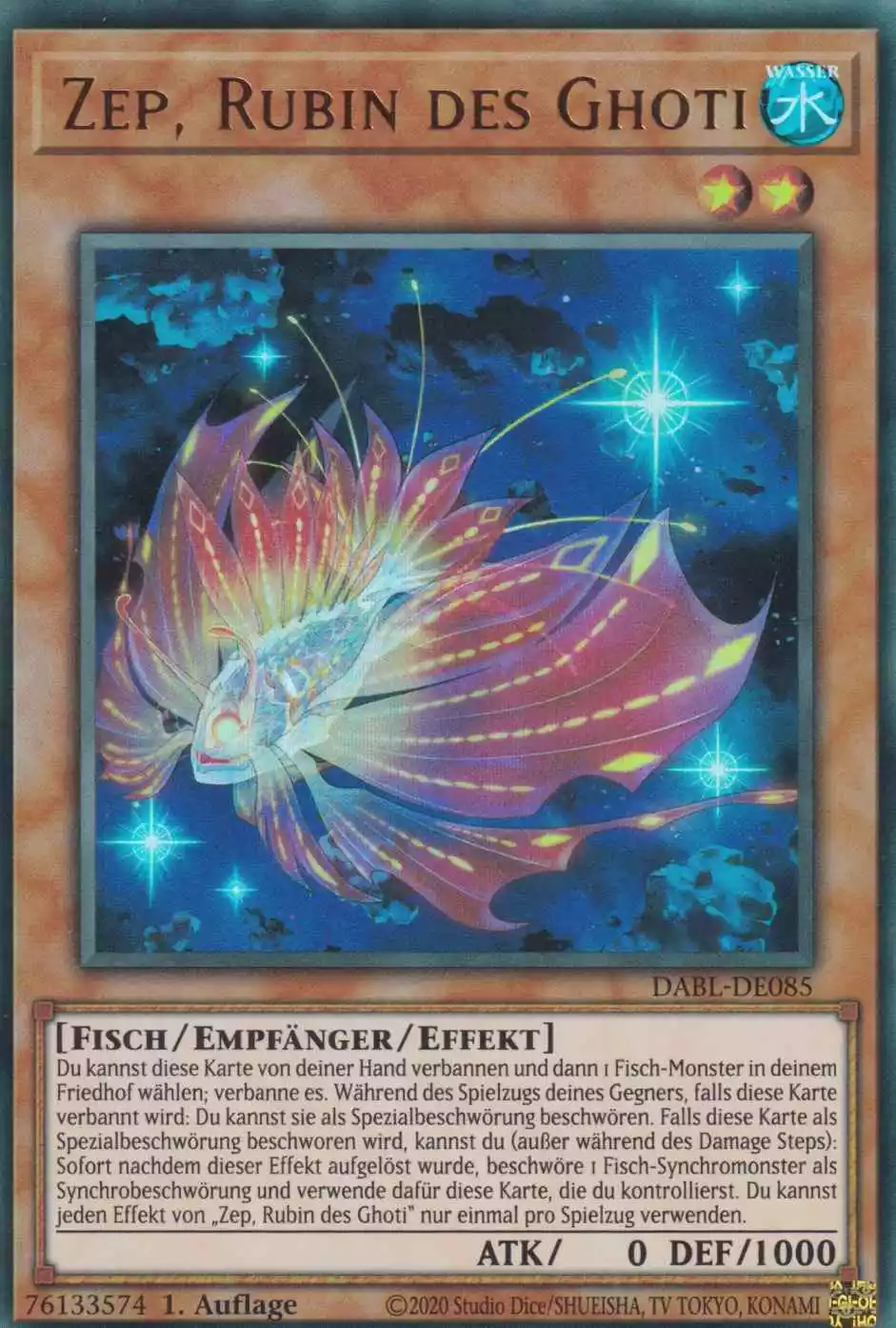 Zep, Rubin des Ghoti DABL-DE085 ist in Ultra Rare Yu-Gi-Oh Karte aus Darkwing Blast 1.Auflage
