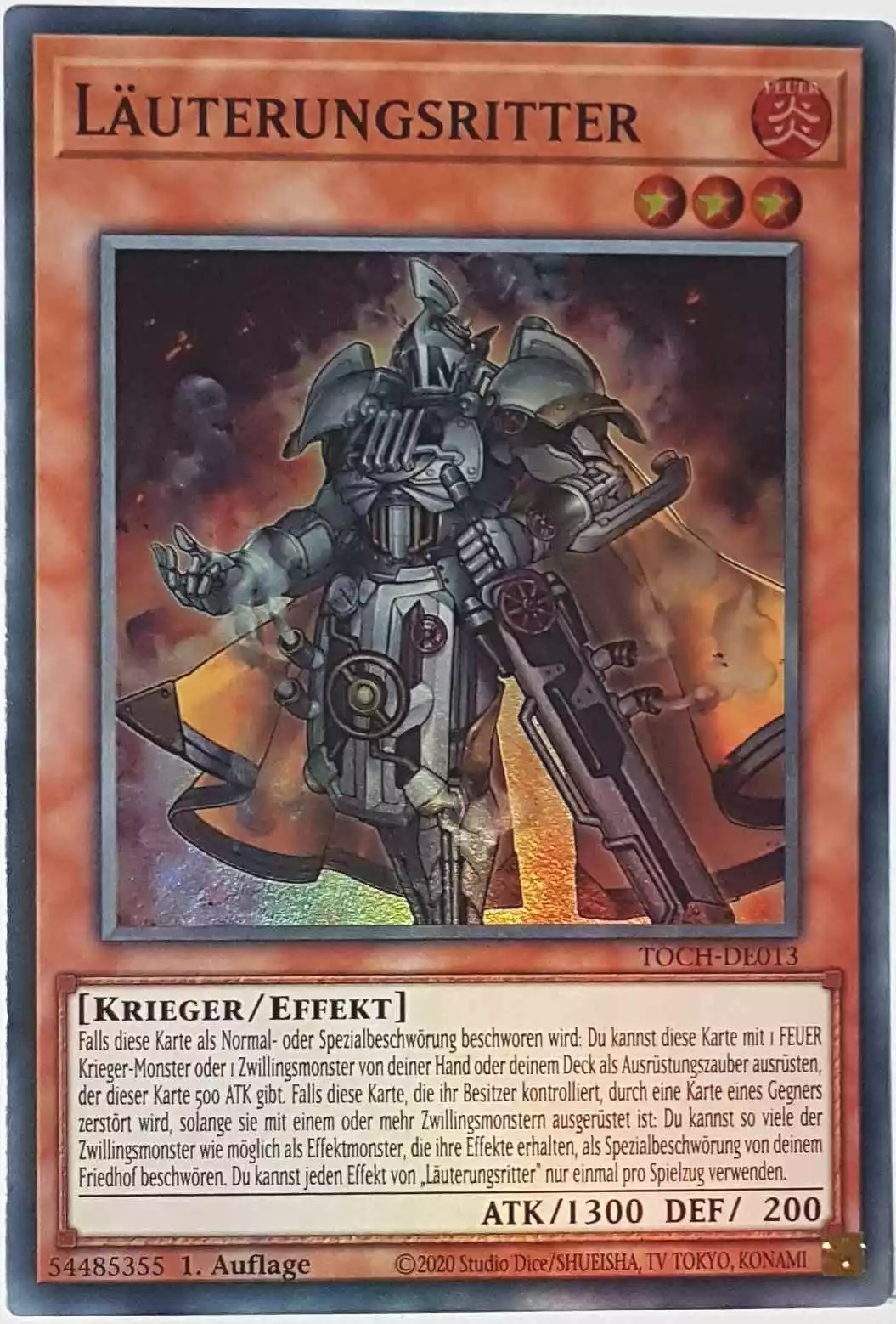 Läuterungsritter TOCH-DE013 ist in Super Rare Yu-Gi-Oh Karte aus Toon Chaos 1.Auflage