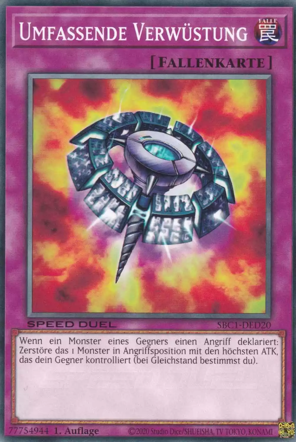 Umfassende Verwüstung SBC1-DED20 ist in Common Yu-Gi-Oh Karte aus Streets of Battle City 1.Auflage