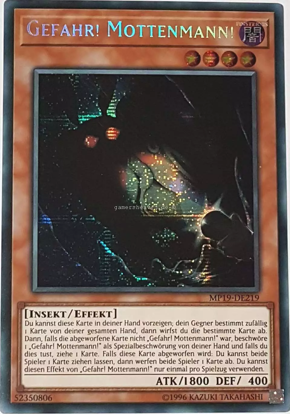 Gefahr! Mottenmann! MP19-DE219 ist in Prismatic Secret Rare aus Gold Sarcophagus Tin 2019 1.Auflage