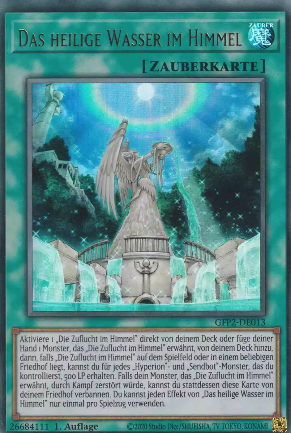 Das heilige Wasser im Himmel GFP2-DE013 ist in Ultra Rare Yu-Gi-Oh Karte aus Ghosts from the Past The 2nd Haunting 1.Auflage