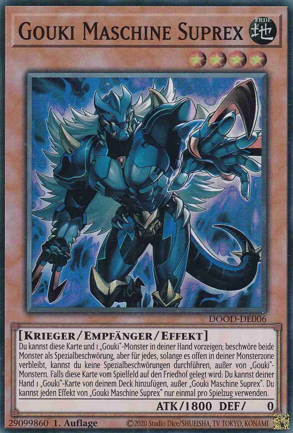Gouki Maschine Suprex DOOD-DE006 ist in Super Rare Yu-Gi-Oh Karte aus Doom of Dimensions 1.Auflage