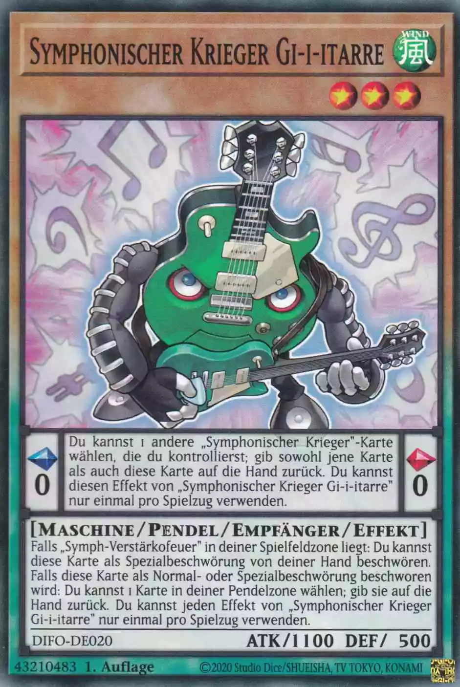 Symphonischer Krieger Gi-i-itarre DIFO-DE020 ist in Common Yu-Gi-Oh Karte aus Dimension Force 1.Auflage