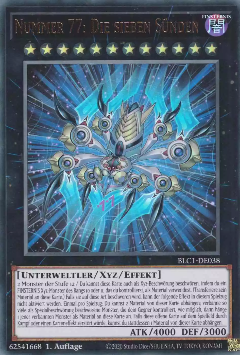 Nummer 77: Die sieben Sünden BLC1-DE038 ist in Ultra Rare Yu-Gi-Oh Karte aus Battles of Legend Chapter 1 1.Auflage