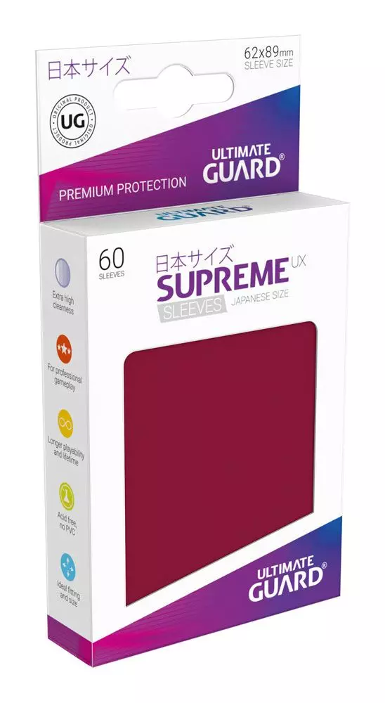 Ultimate-Guard-Supreme-UX-Sleeves-Japanische-Gr-sse-Burgundro Ultimate Guard Supreme UX Kartenhüllen Japanische Größe Burgundrot (60)