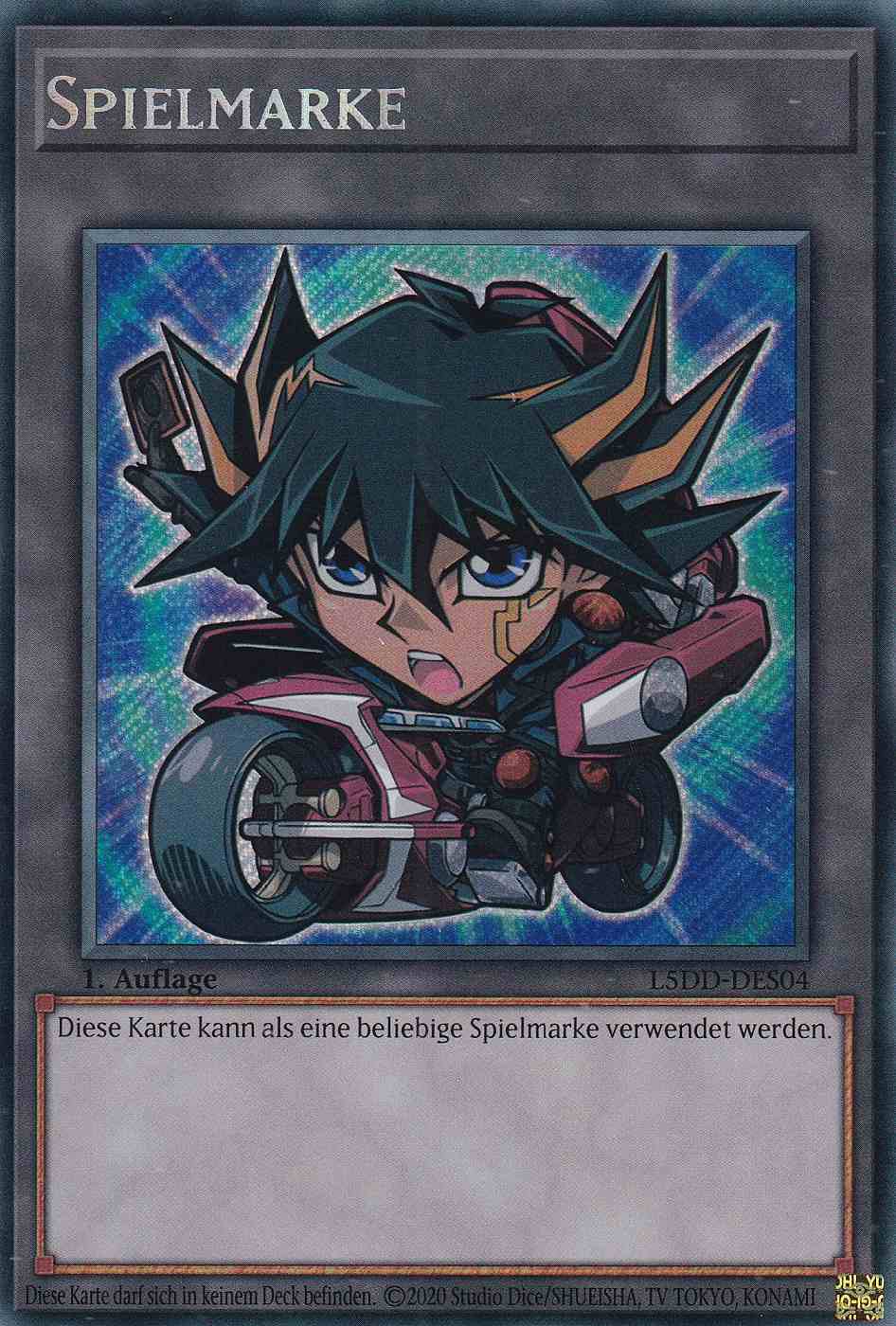 Spielmarke (Yusei) L5DD-DES04 ist in Secret Rare Yu-Gi-Oh Karte aus Legendary 5D’s Decks 1.Auflage