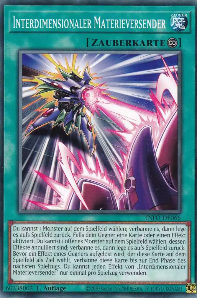 Interdimensionaler Materieversender INFO-DE066 ist in Common Yu-Gi-Oh Karte aus The Infinite Forbidden 1.Auflage