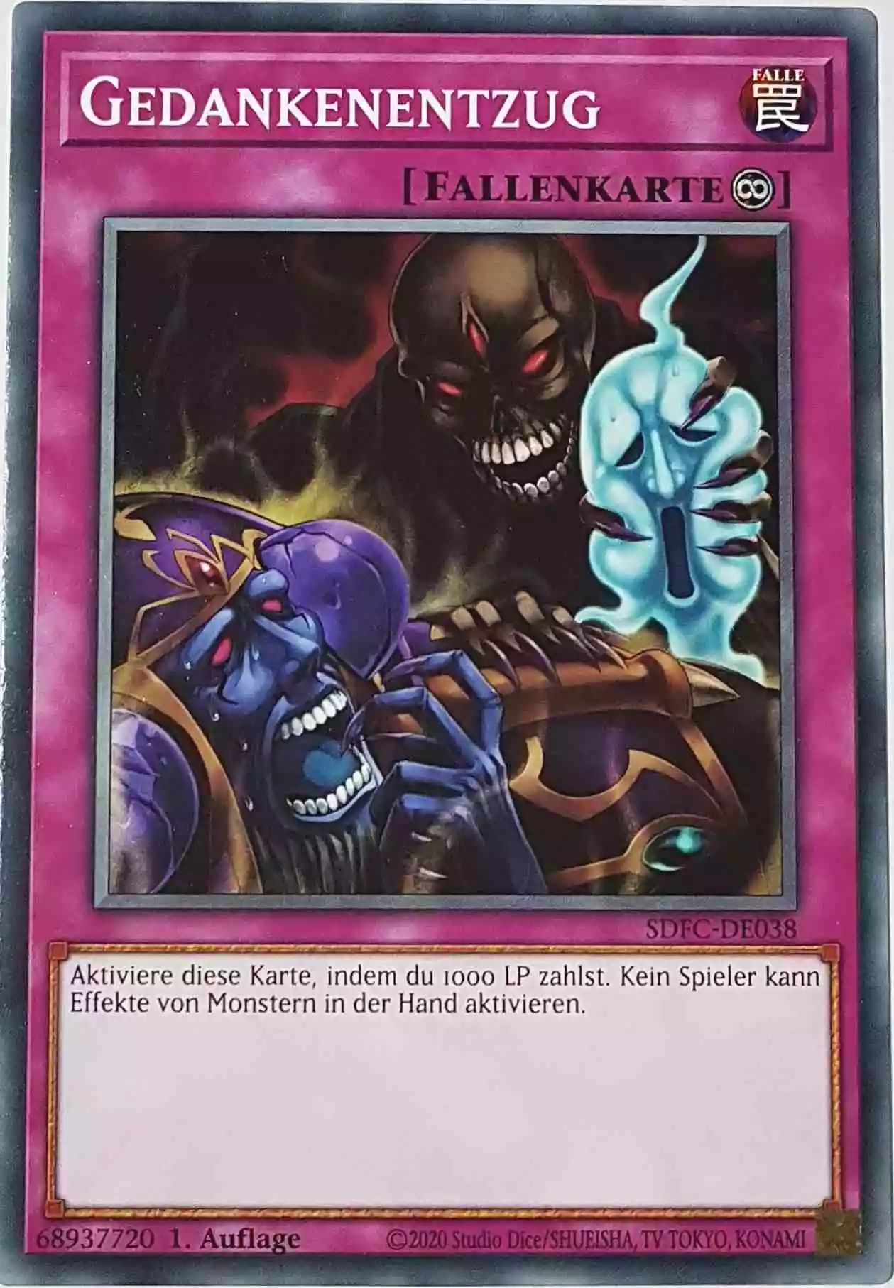 Gedankenentzug SDFC-DE038 ist in Common Yu-Gi-Oh Karte aus Freezing Chains 1.Auflage