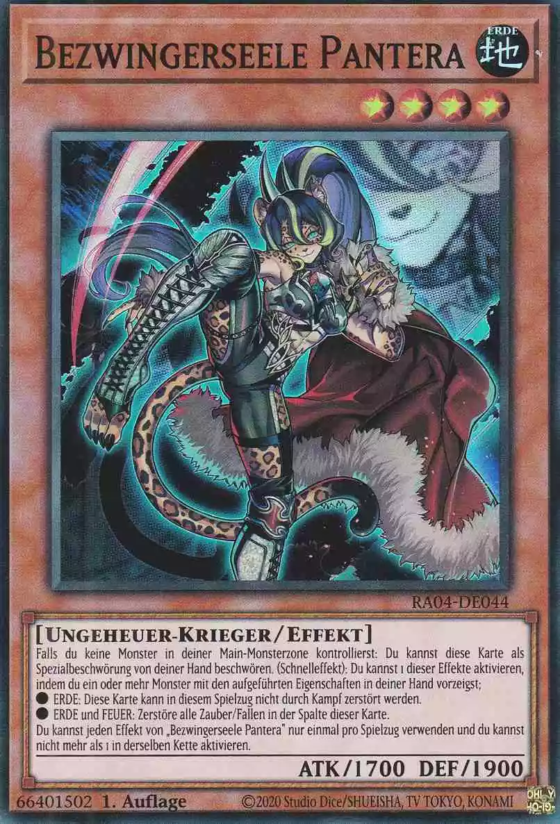 Bezwingerseele Pantera RA04-DE044 ist in Super Rare Yu-Gi-Oh Karte aus Quarter Century Stampede 1.Auflage