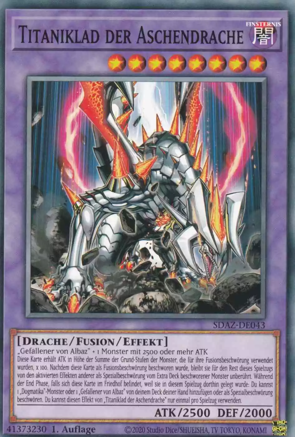 Titaniklad der Aschendrache SDAZ-DE043 ist in Common Yu-Gi-Oh Karte aus Structure Deck Albaz Strike 1.Auflage